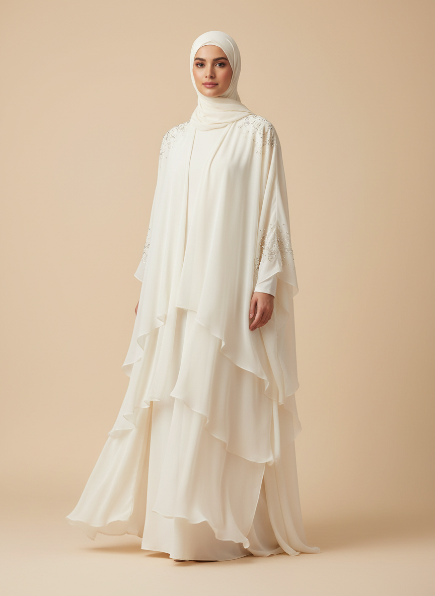 عباية بشت صيفية بقماش الشيفون المبطن