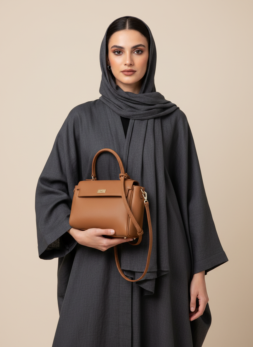 عباية بشت عملية باللون الرمادي الداكن