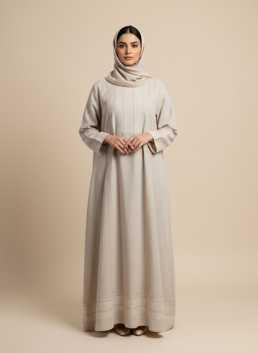 جلابية عسيرية عصرية بتصميم ناعم