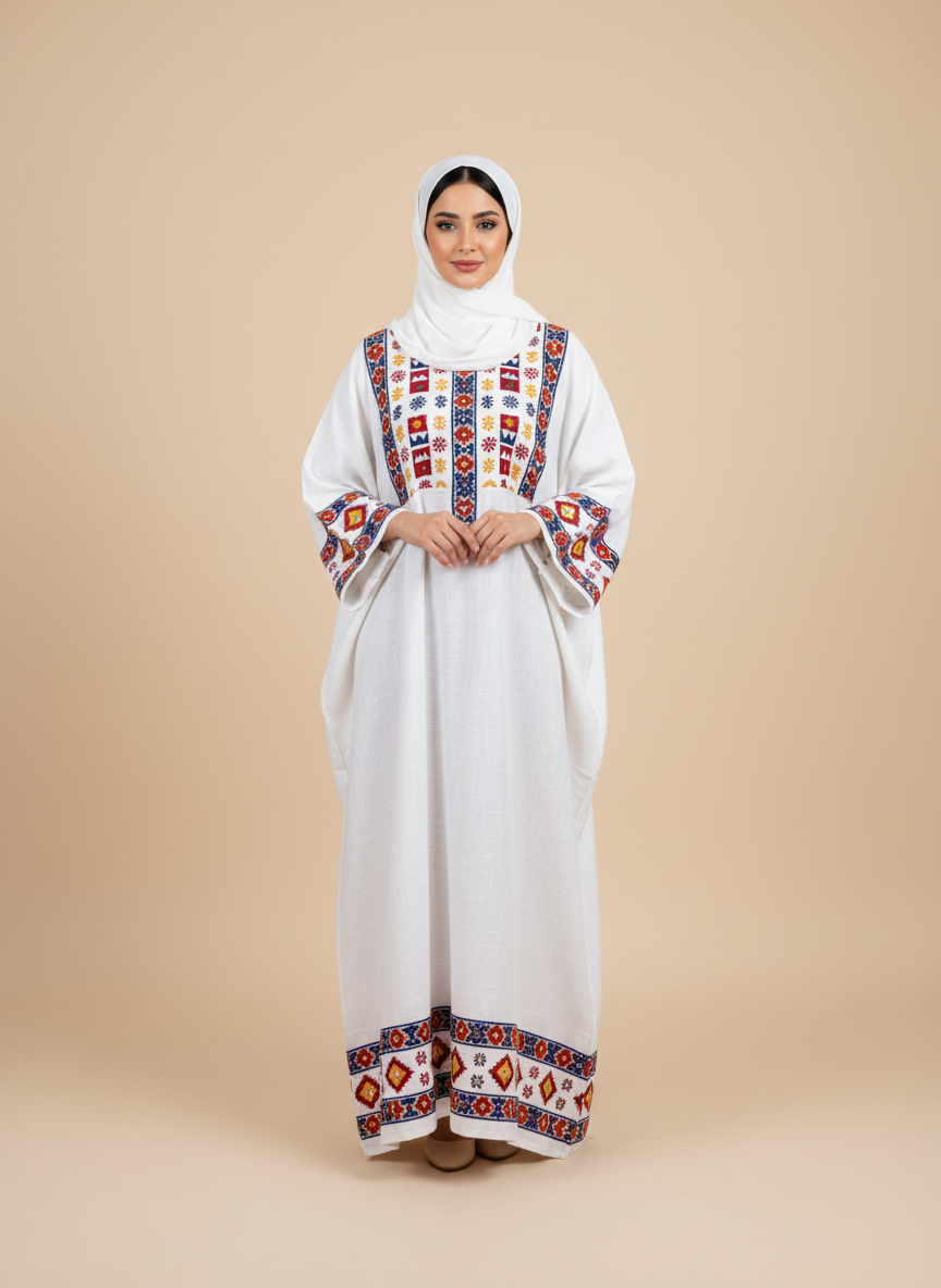 جلابية عسيرية بقطعة 'القط' التقليدية