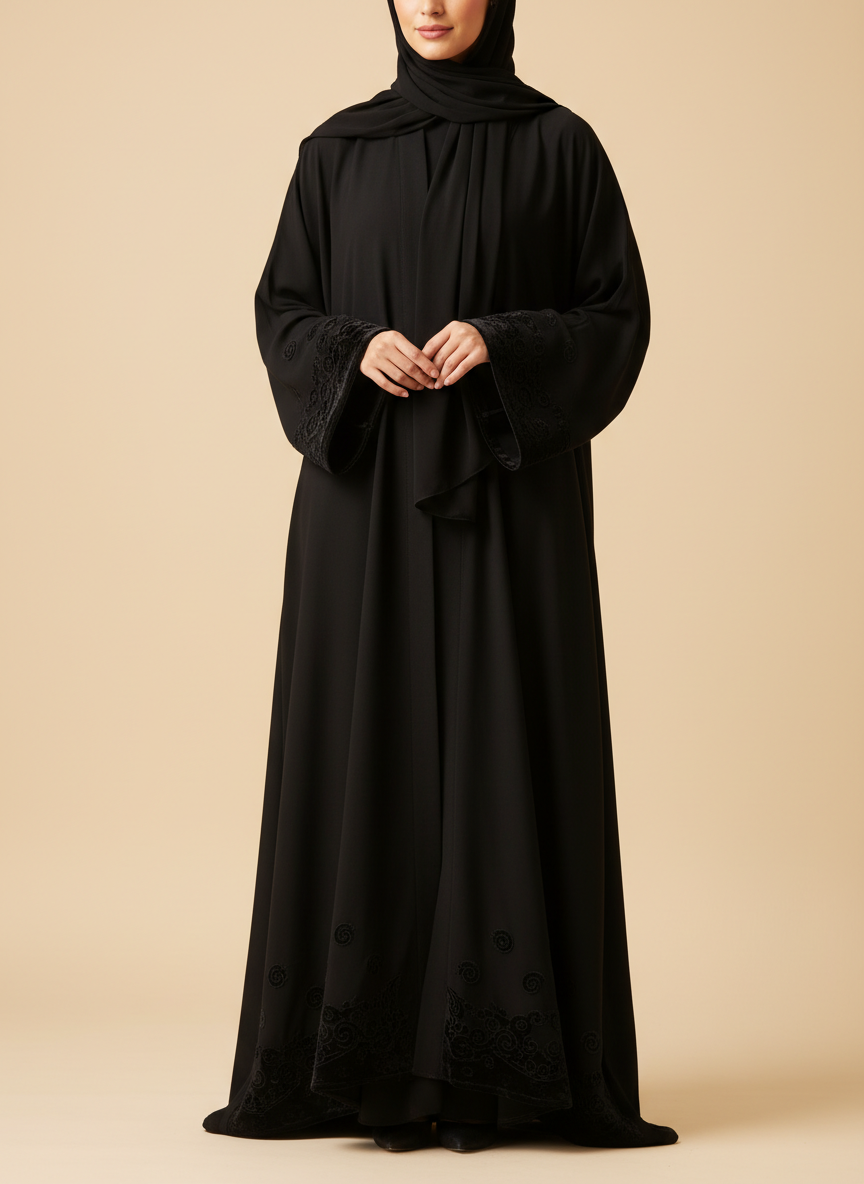 عباية بشت كلاسيكية بلمسات مخملية