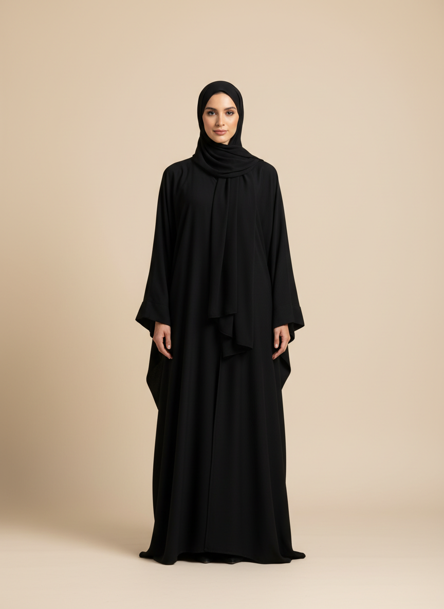 عباية سادة كلاسيكية من كريب المستقبل الفاخر